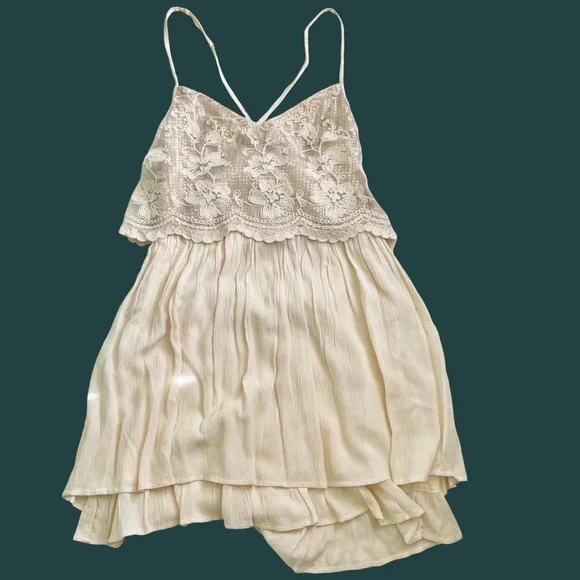 Hollister | Dresses | Hollister Creamwhite Sequin And Lace Top Dress | Poshmark Hollister | Dresses | Hollister Creamwhite Sequin And Lace Top Dress | Poshmark